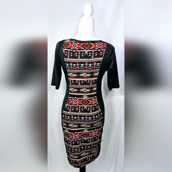 Large Annabelle USA Bodycon Dress – Tribal Print Panel - Picture 5 of 6
